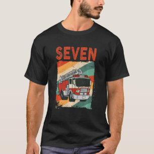 Kinder 7 Jahre alt 7. Geburtstag Junge Feuerwehrfe T-Shirt