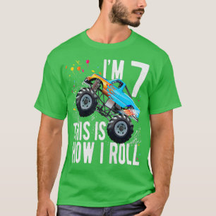 Kinder 7 Jahre alt 7. Geburtstag Junge Monster LKW T-Shirt