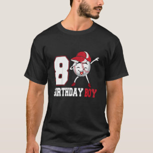 Kinder 7 Jahre alt Dabbing Baseball 7. Geburtstag  T-Shirt