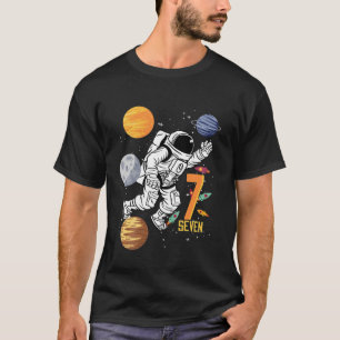 Kinder 7 Jahre alt Geburtstag Junge Astronaut Spac T-Shirt