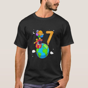 Kinder 7 Jahre alt Geburtstag Kleiner Astronaut 7. T-Shirt