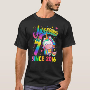 Kinder 7 Jahre alt Seit 2016 Prinzessin Unicorn 7. T-Shirt