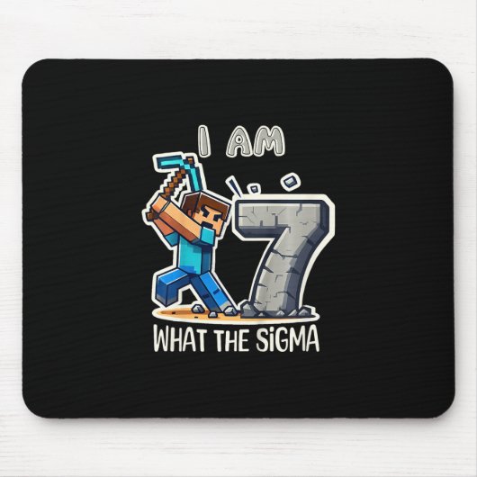 Kinder 7 Jahre alt Sigma Pixel Art Mining Gamer Ge Mousepad (Vorne)