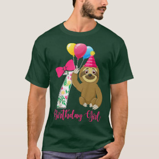 Kinder 7 Jahre alte coole süße Faultier Ballons 7. T-Shirt