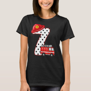 Kinder 7 Jahre alter Feuerwehrmann Geburtstagspart T-Shirt