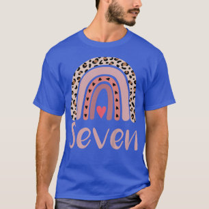 Kinder 7 Jahre alter Leopard Regenbogen Geburtstag T-Shirt