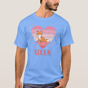 Kinder 7 Jahre alter Niedlicher Fox Geburtstagskin T-Shirt