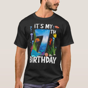 Kinder 7 Jahre Alter Ozean Wal Dolphin Shark 7. T-Shirt