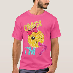 Kinder 7 Jahre altes Mädchen Kuss Gesicht Emoticon T-Shirt