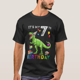 Kinder 7 Jahre Geburtstag 7 Jahre Junge Dino Rex D T-Shirt