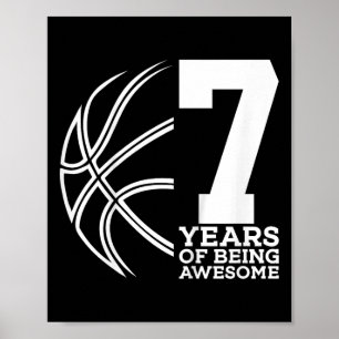 Kinder 7 JAHRE PHANTASTISCH BASKETBALL 7. GEBURT Poster