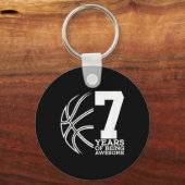 Kinder 7 JAHRE PHANTASTISCH BASKETBALL 7. GEBURT Schlüsselanhänger (Vorderseite)