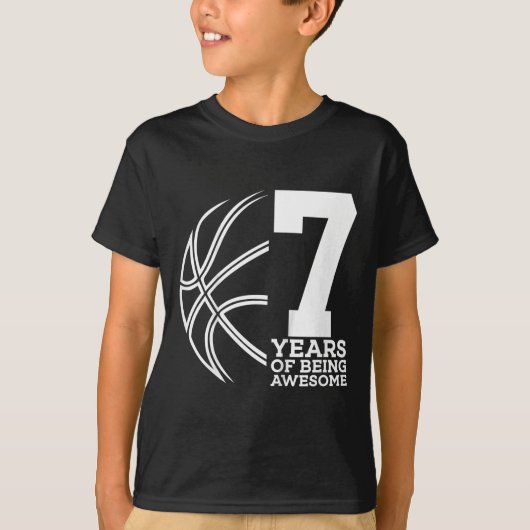 Kinder 7 JAHRE PHANTASTISCH BASKETBALL 7. GEBURT T-Shirt (Vorderseite)