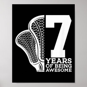 Kinder 7 Jahre Phantastisch Lacrosse 7. Geburtstag Poster