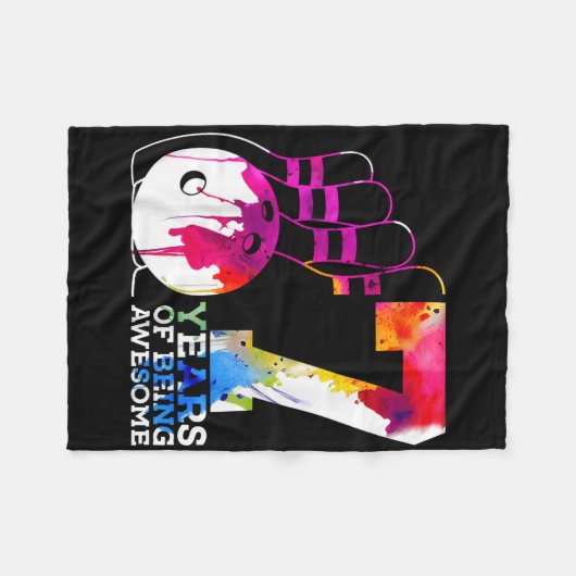 Kinder 7 Jahre Phantastischer Bowling 7. Geburtsta Fleecedecke (Vorderseite (Horizontal))