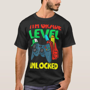 Kinder 7. Klasse Unlock Video Game Erster Tag T-Shirt