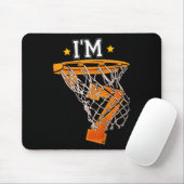 Kinder 7th Birthday Basketball I m 7 Boy Girl 6th  Mousepad (Mit Mouse)