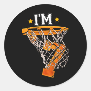 Kinder 7th Birthday Basketball I m 7 Boy Girl 6th  Runder Aufkleber