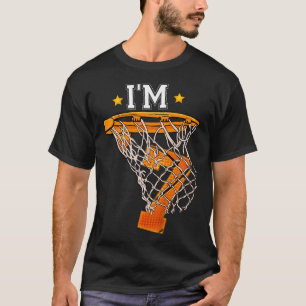 Kinder 7th Birthday Basketball I m 7 Boy Girl 6th T-Shirt