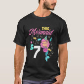 Kinder 7th Birthday Girls Meerjungfrau 7 Years Mer T-Shirt (Vorderseite)