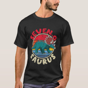 Kinder 7th Birthday Seven O Saurus I Triceratops I T-Shirt