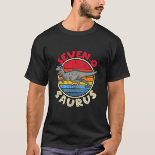 Kinder 7th Birthday Seven O Saurus I Velociraptor  T-Shirt