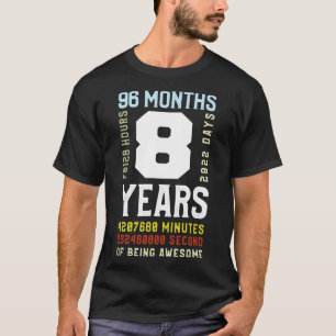 Kinder 8. Geburtstag 96 Monate T-Shirt