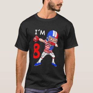 Kinder 8 Geburtstag American Football Dabbing 8 Ja T-Shirt
