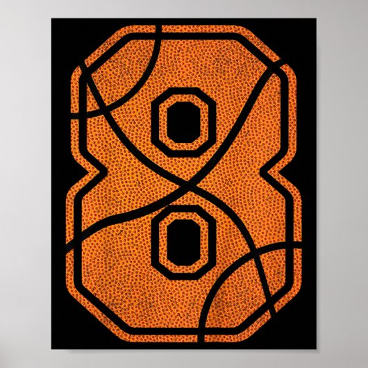 Kinder 8. Geburtstag Basketball Kinder Kinder Poster (Vorne)