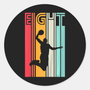 Kinder 8. Geburtstag Basketball Lover Geschenk 8 J Runder Aufkleber
