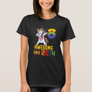 Kinder 8. Geburtstag Einhorn Dabbing 8 8 Jahre alt T-Shirt