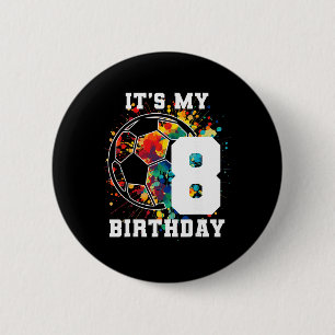 Kinder 8. Geburtstag Fußball Ll Geburtstagsfeier 8 Button