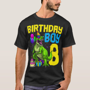 Kinder 8. Geburtstag Junge 8 Dinosaur Themed Dino  T-Shirt