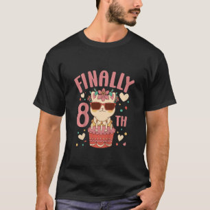 Kinder 8. Geburtstag Mädchen Niedlich Katzenoutfit T-Shirt