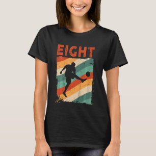 Kinder 8. Geburtstag Retro Soccer 8 Jahre alter Ju T-Shirt