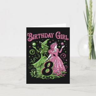 Kinder 8. Geburtstag Rosa und Grün 8 Jahre alt Karte