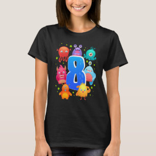 Kinder 8 Geburtstagsmonster Geburtstagsparty T-Shirt