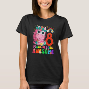 Kinder 8 Jahre alt  8. Geburtstag Mädchen Prinzess T-Shirt