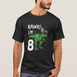 Kinder 8 Jahre alt Dinosaurier Rex 8. Geburtstag D T-Shirt