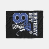 Kinder 8 Jahre alt Eishockey Goalie Thema Geburtst Fleecedecke (Vorderseite (Horizontal))
