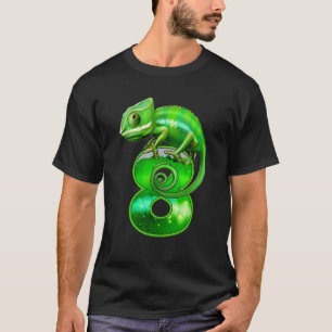 Kinder 8 Jahre alt Lizard 8. Geburtstagsparty Cham T-Shirt