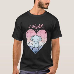 Kinder 8 Jahre alt Niedlicher Elefant Geburtstagsk T-Shirt