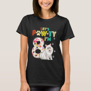 Kinder 8 Jahre alt Samoyed Hund 8. Geburtstag Pawt T-Shirt