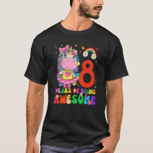 Kinder 8 Jahre Alte Mädchen Teens Einhorn 8. Gebur T-Shirt