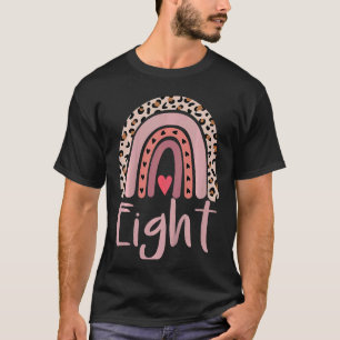 Kinder 8 Jahre alter Leopard Regenbogen Geburtstag T-Shirt
