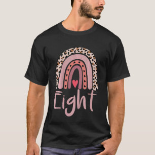 Kinder 8 Jahre alter Leopard Regenbogen Geburtstag T-Shirt