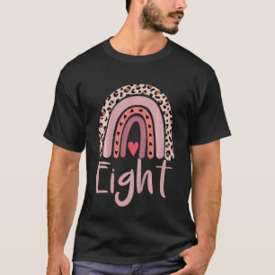 Kinder 8 Jahre alter Leopard Regenbogen Geburtstag T-Shirt