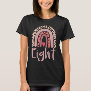 Kinder 8 Jahre alter Leopard Regenbogen Geburtstag T-Shirt