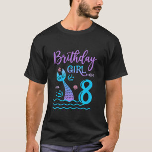 Kinder 8 Jahre alter Meerjungfrau Schwanz 8. Gebur T-Shirt