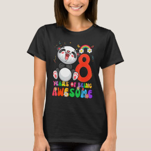 Kinder 8 Jahre Jungen Mädchen Niedlich Panda 8. B T-Shirt